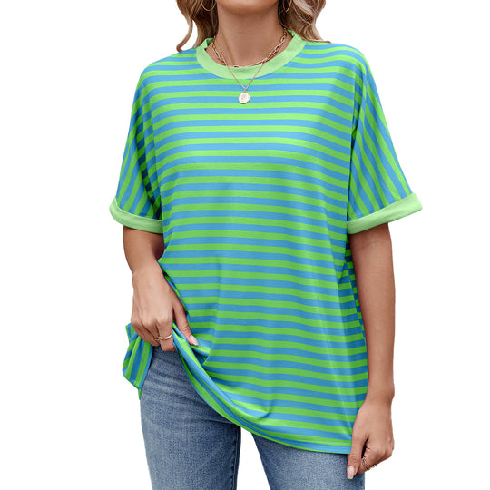 Heidi Mode | Gestreiftes kontrastierendes T-Shirt