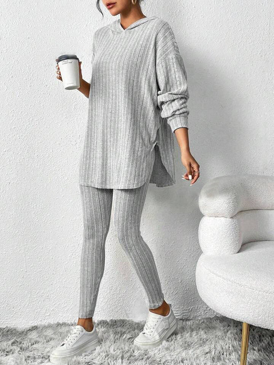 Damen lässiges Lounge-Outfit mit oversized Pullover und Leggings Heidi-Mode