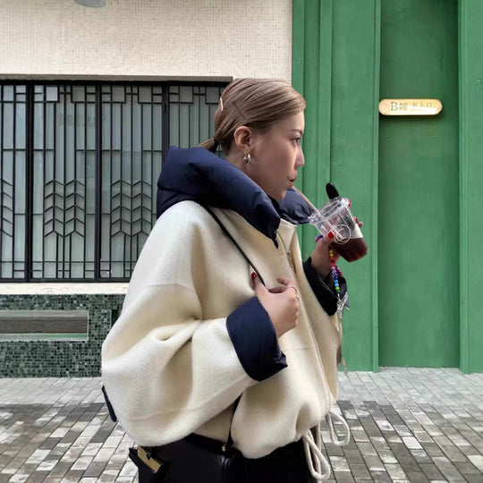 Damen modische Übergangsjacke mit kuscheliger Innenseite und verstellbarem Saum Heidi-Mode