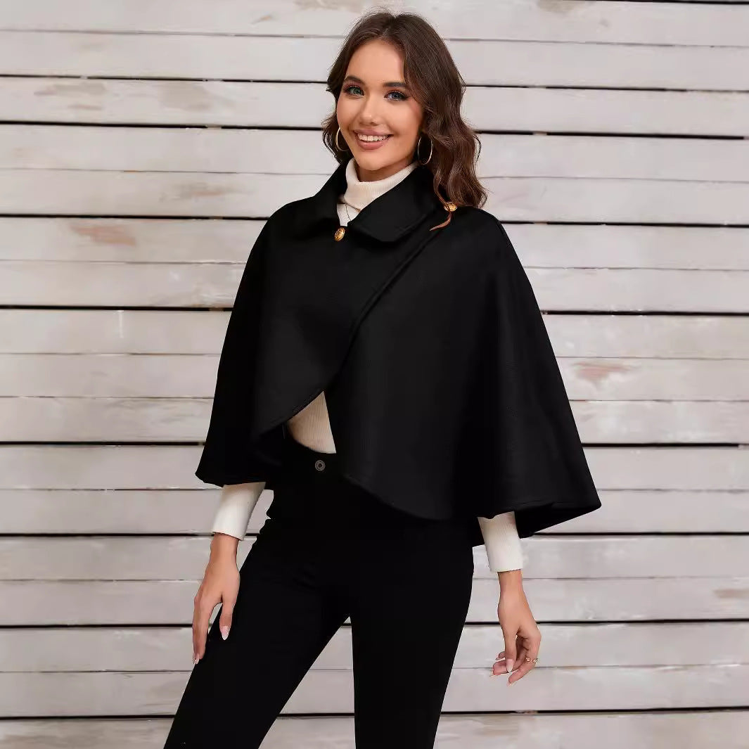Damen modischer Umhang mit Knöpfen Heidi-Mode