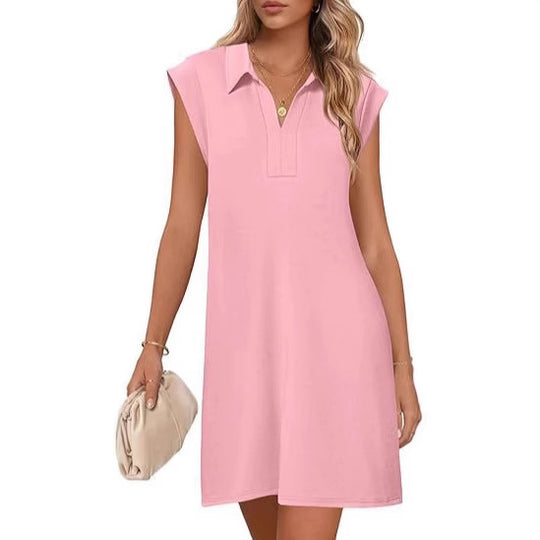 Damen Polo-Kleid mit Taschen und modernem Schnitt Heidi-Mode