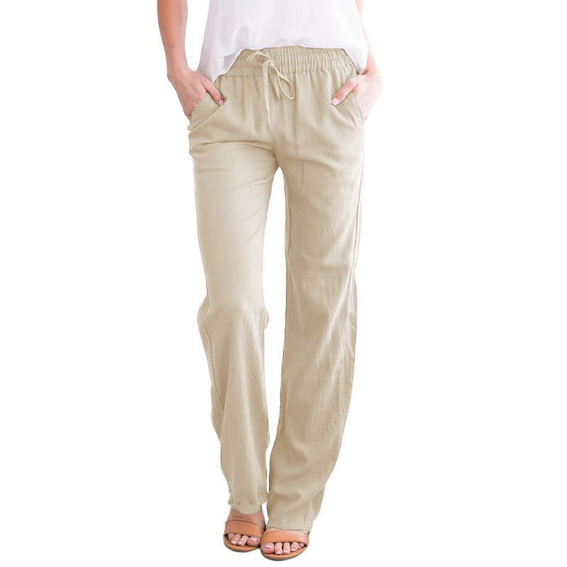Damen Weite Hose mit elastischem Bund und praktischen Seitentaschen Heidi-Mode