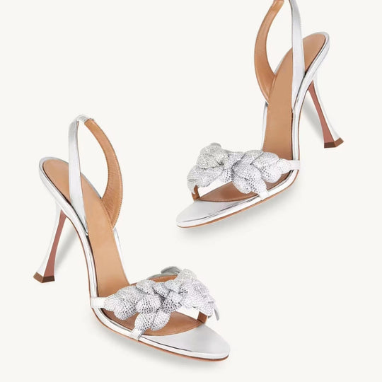 Femme Strappy High-Heeled Sandalen mit dekorativen Knotendetails Heidi-Mode