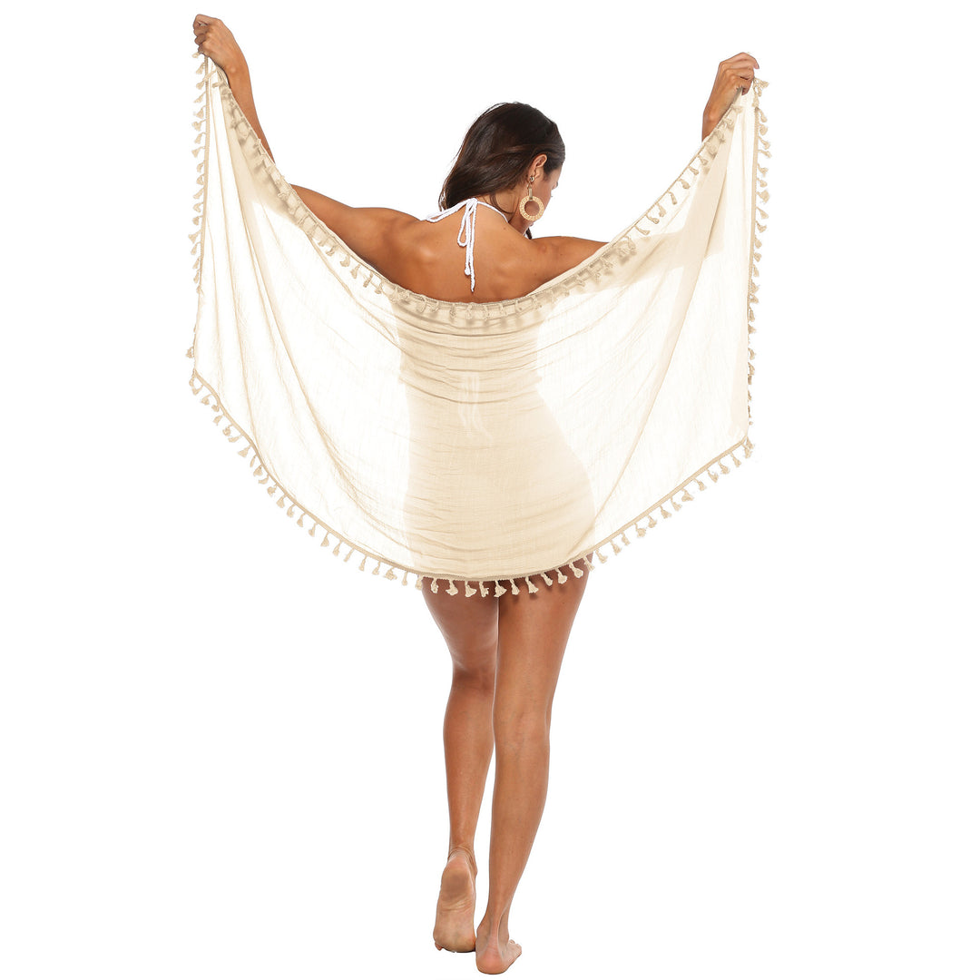 Damen Strandtuch mit Quasten Heidi-Mode
