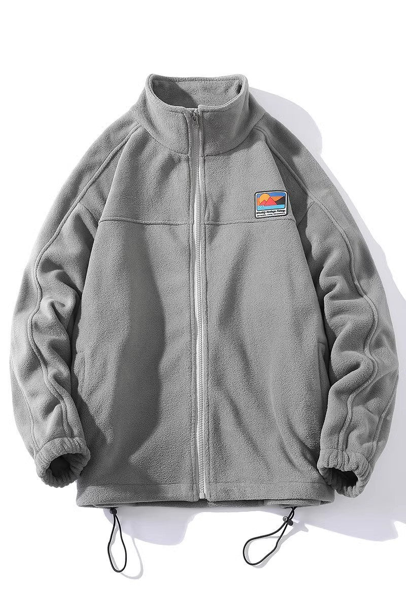 Herren Fleecejacke mit hohem Kragen und praktischen Taschen Heidi-Mode