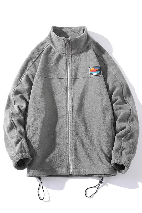 Herren Fleecejacke mit hohem Kragen und praktischen Taschen Heidi-Mode