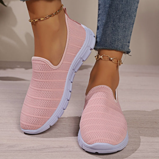 Damen Bequeme Slip-On Sneakers mit atmungsaktivem Obermaterial und flexibler Sohle Heidi-Mode