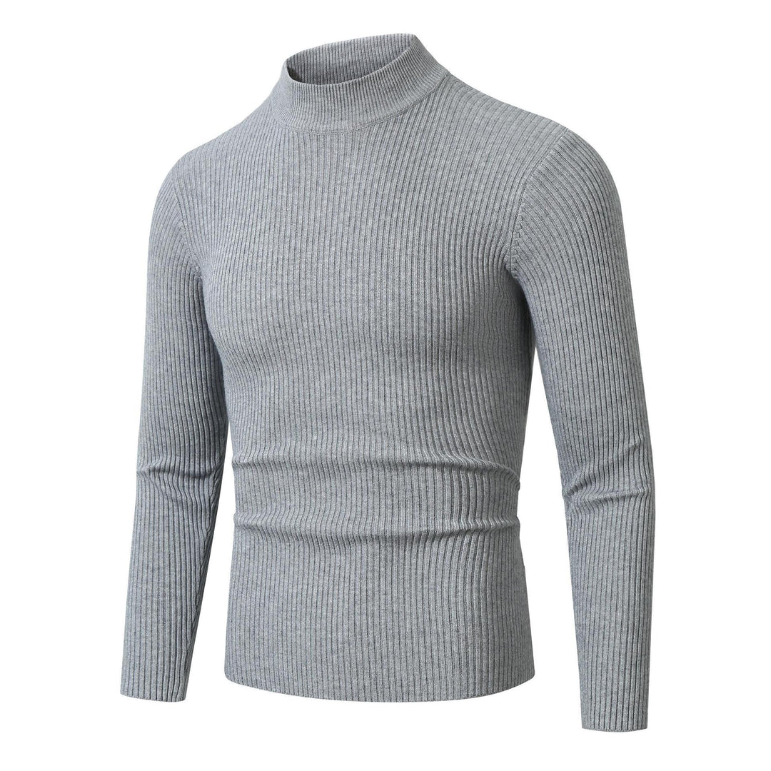 Herren Rollkragenpullover mit geripptem Design Heidi-Mode