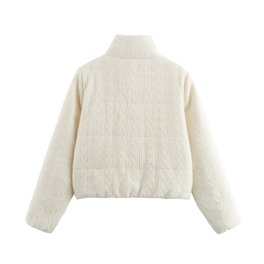 Damen warme Kapuzenjacke aus Strukturstrick Heidi-Mode
