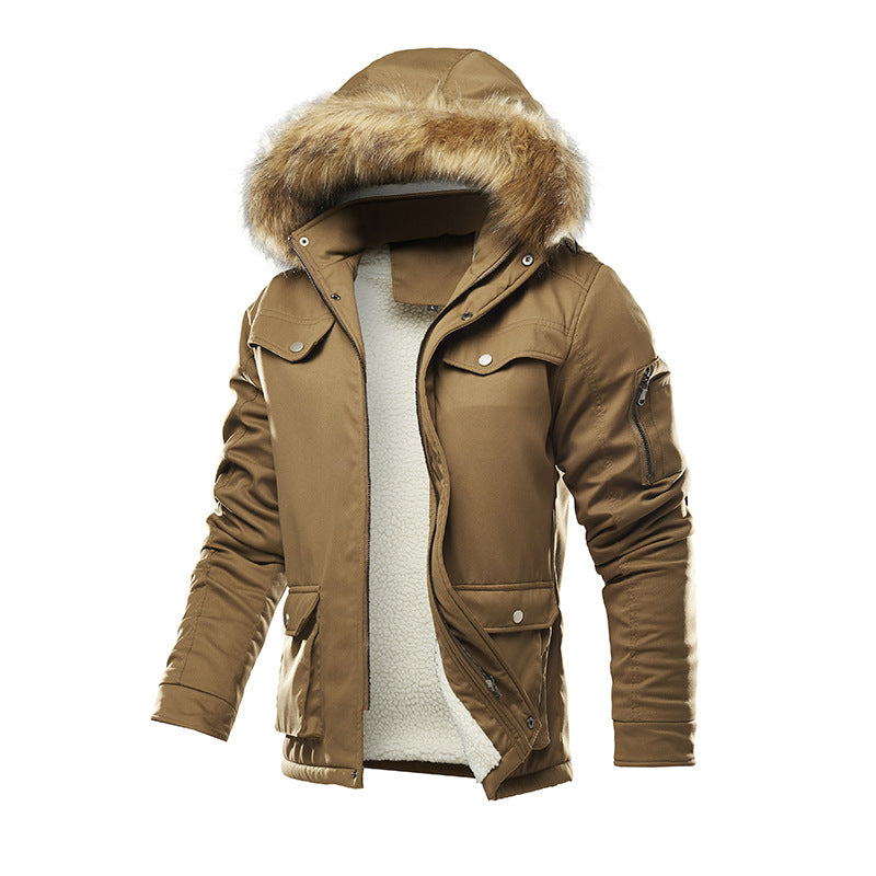 Herren isolierte Winterjacke mit abnehmbarer Kapuze und Futter Heidi-Mode