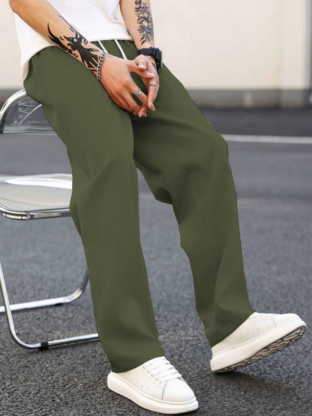 Herren modische Freizeithose mit weiter Passform und elastischem Bund Heidi-Mode