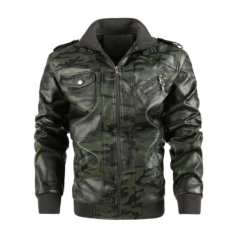 Herren camouflage Freizeitjacke mit stylischen Reißverschlusstaschen Heidi-Mode