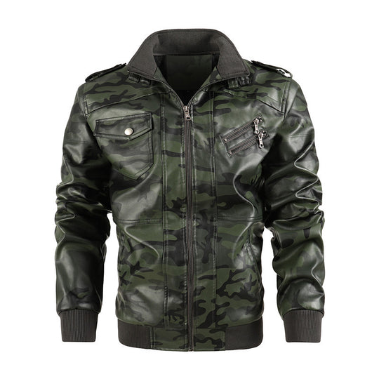 Herren camouflage Freizeitjacke mit stylischen Reißverschlusstaschen Heidi-Mode