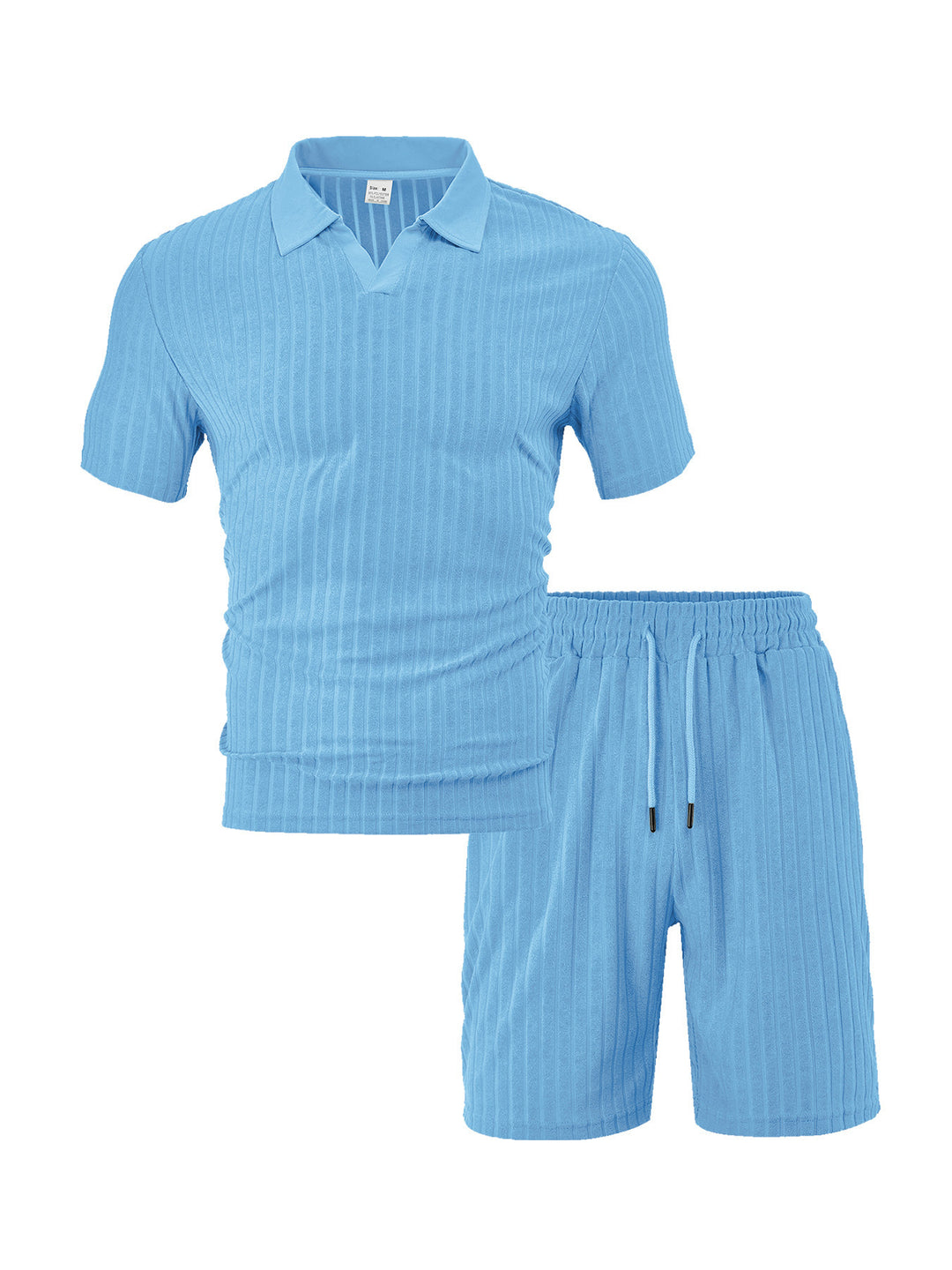 Herren Freizeit-Set aus strukturiertem Baumwollmix mit modischem V-Ausschnitt und elastischem Bund Heidi-Mode