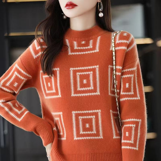 Damen gemusterter Pullover Heidi-Mode