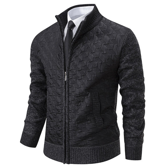 Herren Übergangsjacke mit hohen Kragen und gesteppter Innenseite Heidi-Mode