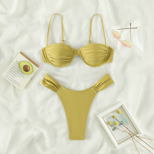 Damen Bikini-Set mit elegantem Balconette-Oberteil und hochgeschnittenem Slip Heidi-Mode