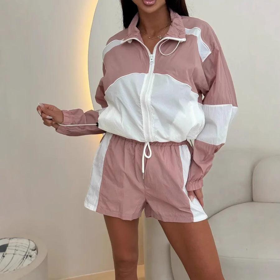 Damen sportliches Trainingsjacken- und Shorts-Set Heidi-Mode