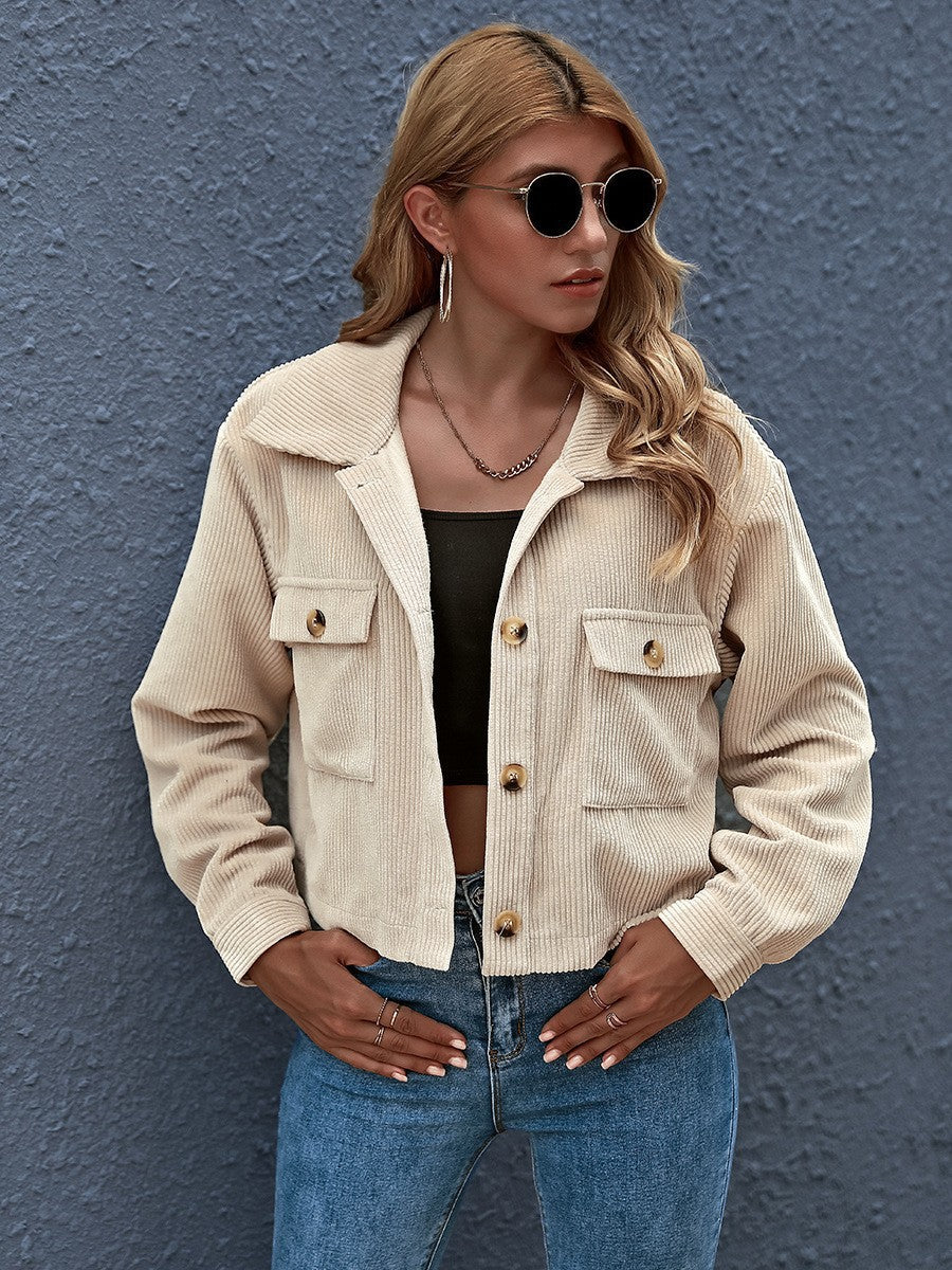 Damen Cordjacke mit praktischen Taschen Heidi-Mode