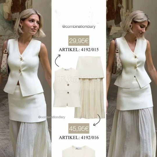 Damen Maxirock mit elegantem Falten-Design und volumetrischem Unterrock Heidi-Mode