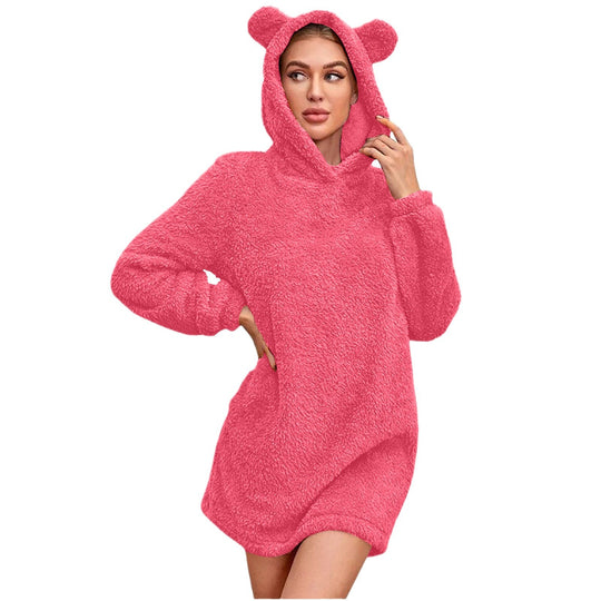 Damen Kuscheliger Hoodie mit Bärenohren Heidi-Mode