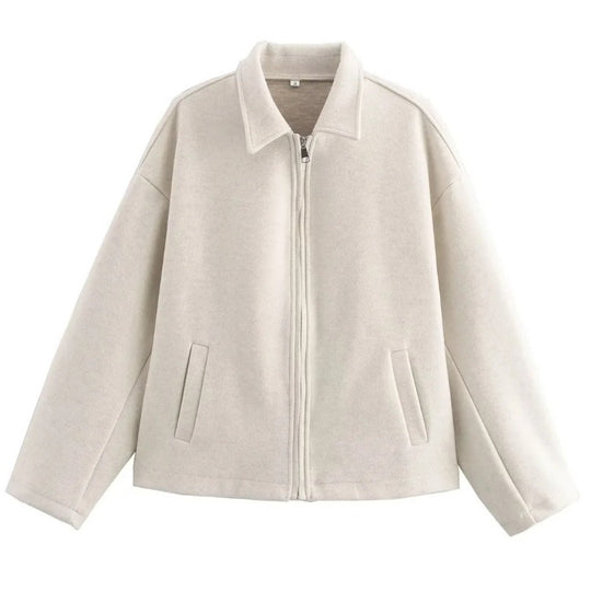 Damen modische cropped Wolljacke Heidi-Mode