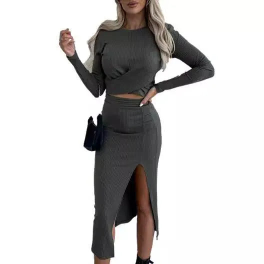 Heidi-Mode | Women's set consisting of a slim, mid-length dress with long sleeves