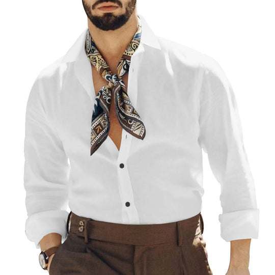 Herren elegantes Langarmhemd mit modernem Design und praktischen Details Heidi-Mode