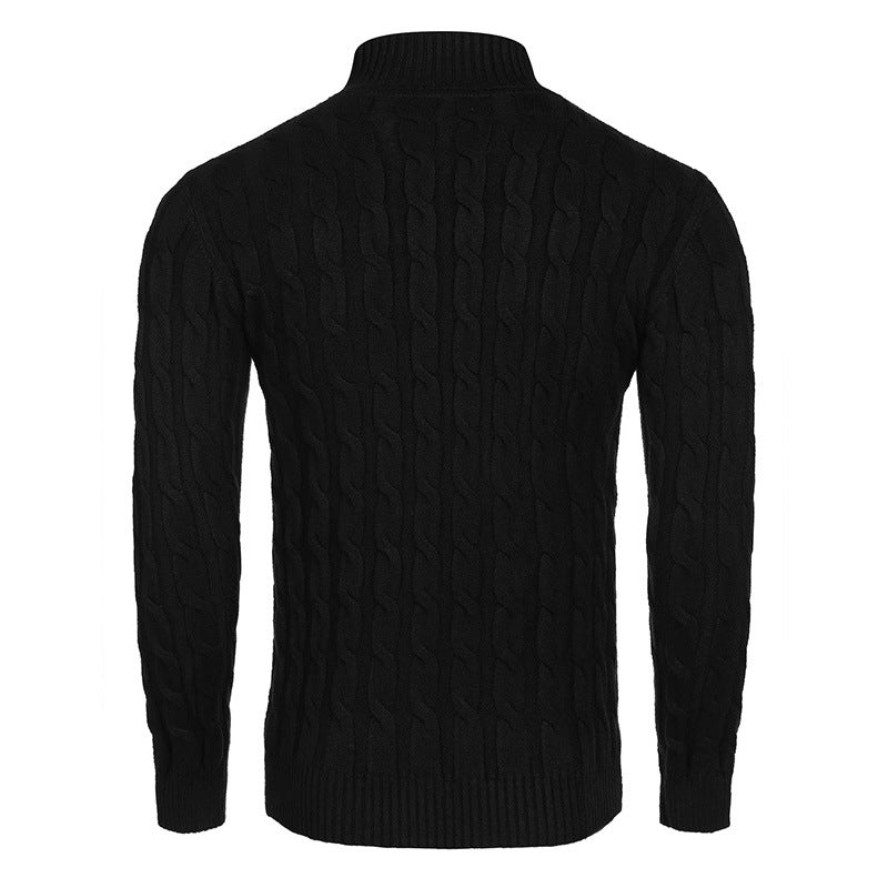 Herren modischer Rollkragenpullover mit Zopfmuster Heidi-Mode