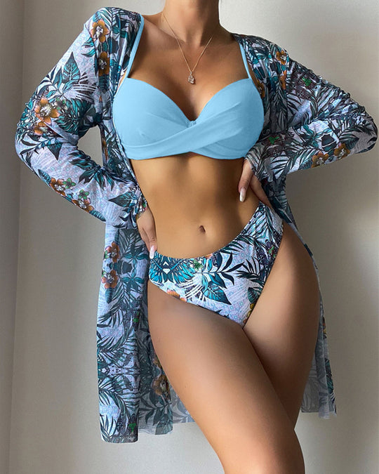 Femme Stylisches Bedrucktes Bikini- und Cover-Up-Set Heidi-Mode