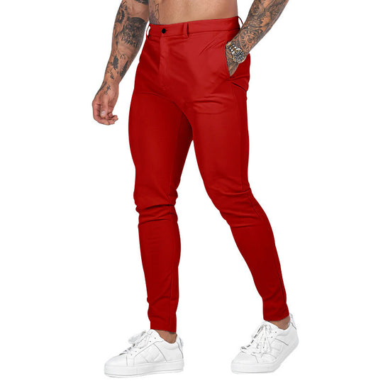 Herren Slim Fit Trousers aus elastischem Material mit seitlichen Taschen Heidi-Mode