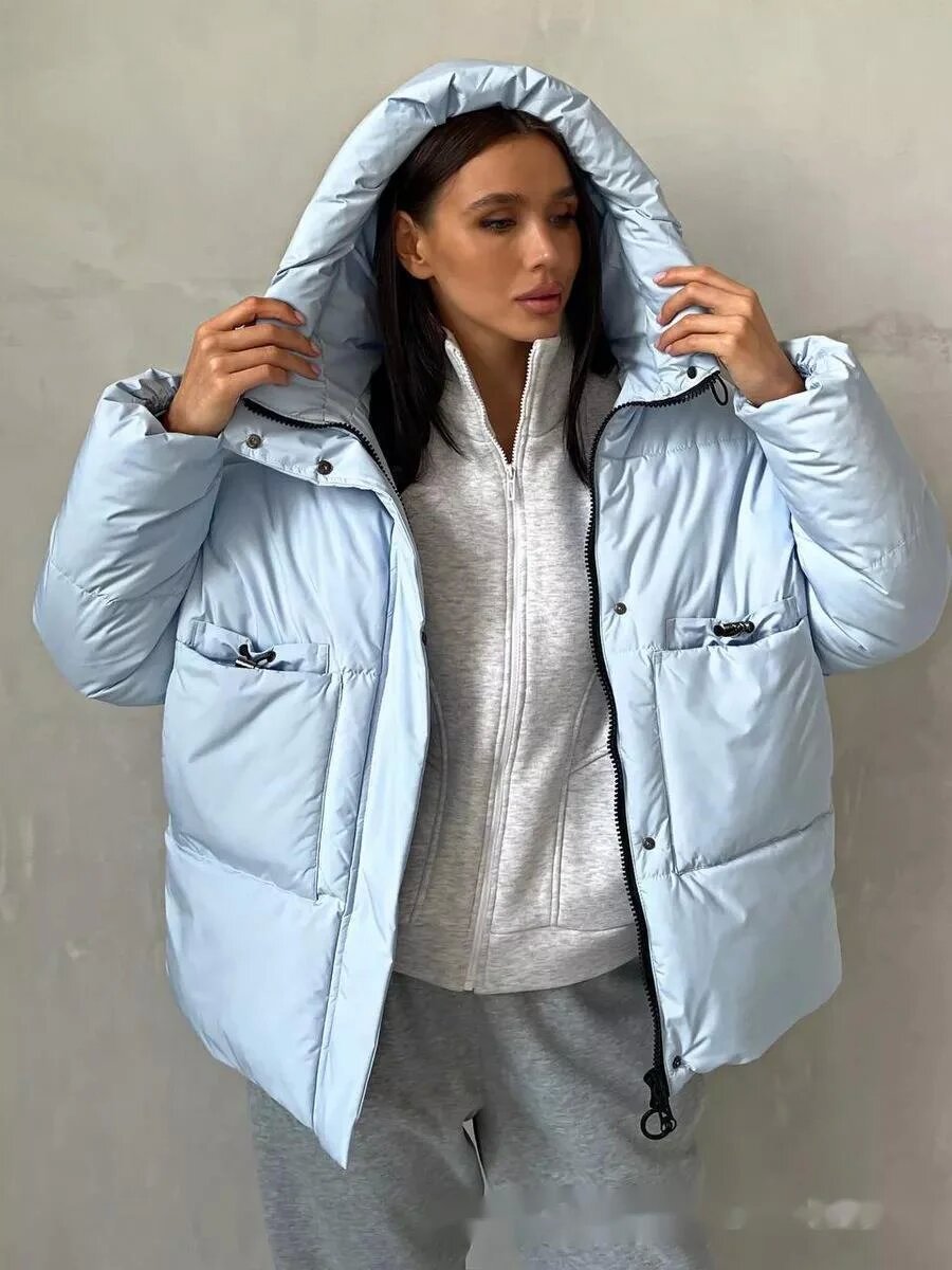 Damen Sportliche Winterjacke mit hohem Kragen und praktischen Taschen Heidi-Mode