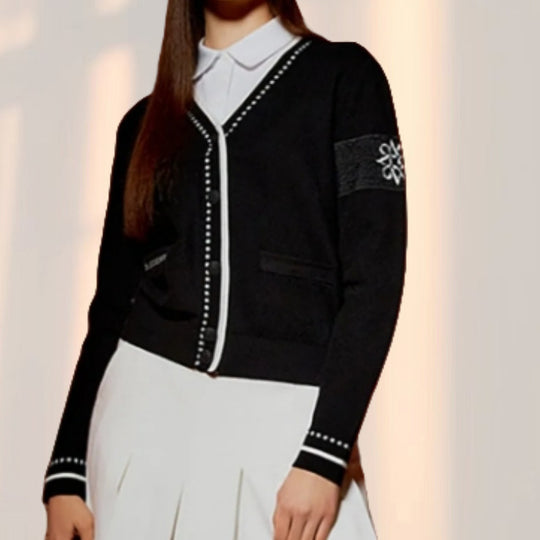 Damen modische Strickjacke mit strukturiertem Design und Taschen Heidi-Mode