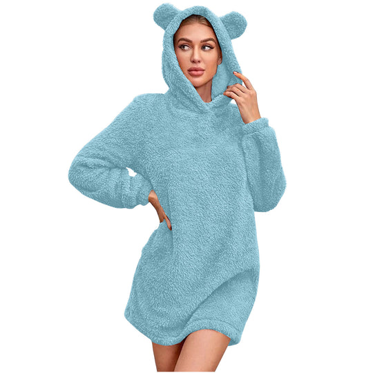Damen Kuscheliger Hoodie mit Bärenohren Heidi-Mode
