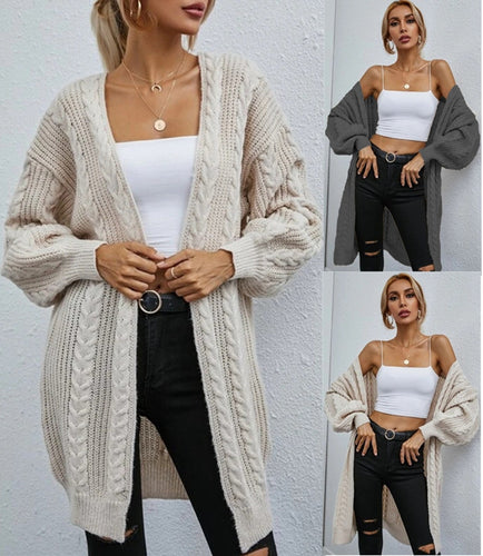 Damen Grobstrick-Kimono-Cardigan mit hochwertiger Rippstruktur Heidi-Mode