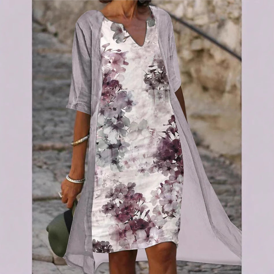 Damen leichtes Sommerkleid mit floralem Design Heidi-Mode
