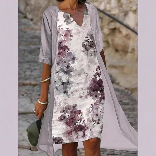 Damen leichtes Sommerkleid mit floralem Design Heidi-Mode