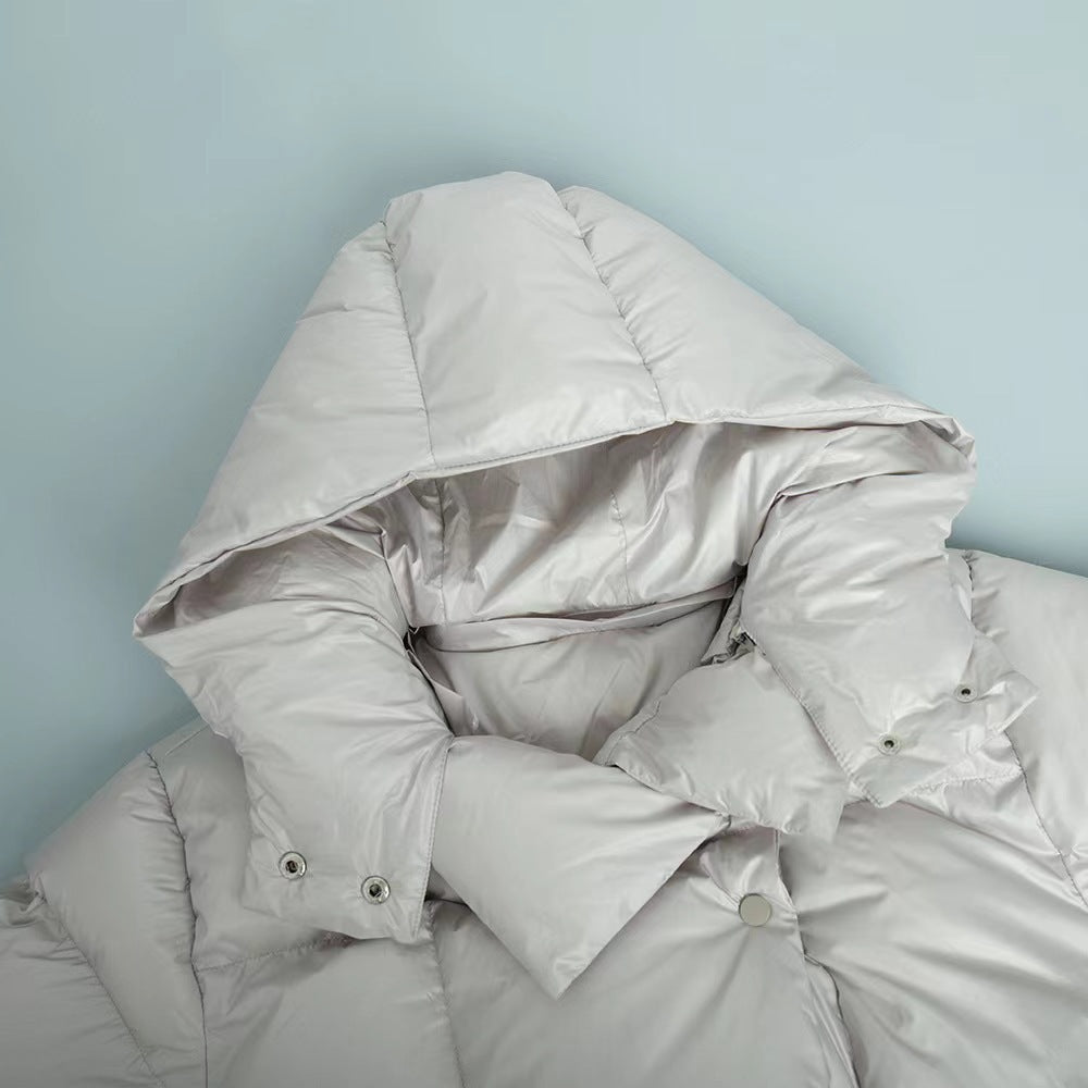 Damen oversized Daunenjacke mit hohem Kragen und voluminösen Ärmeln Heidi-Mode