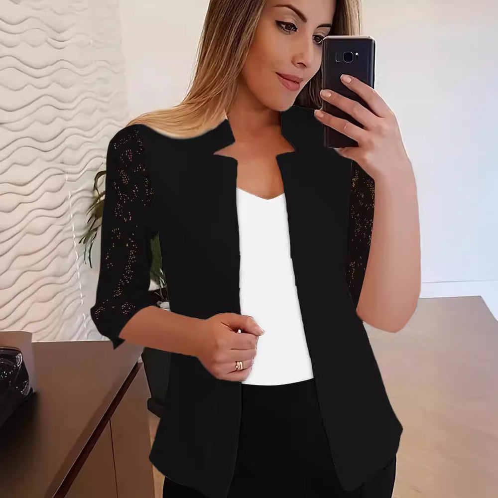 Damen Elegante Blazerjacke mit Spitze Heidi-Mode