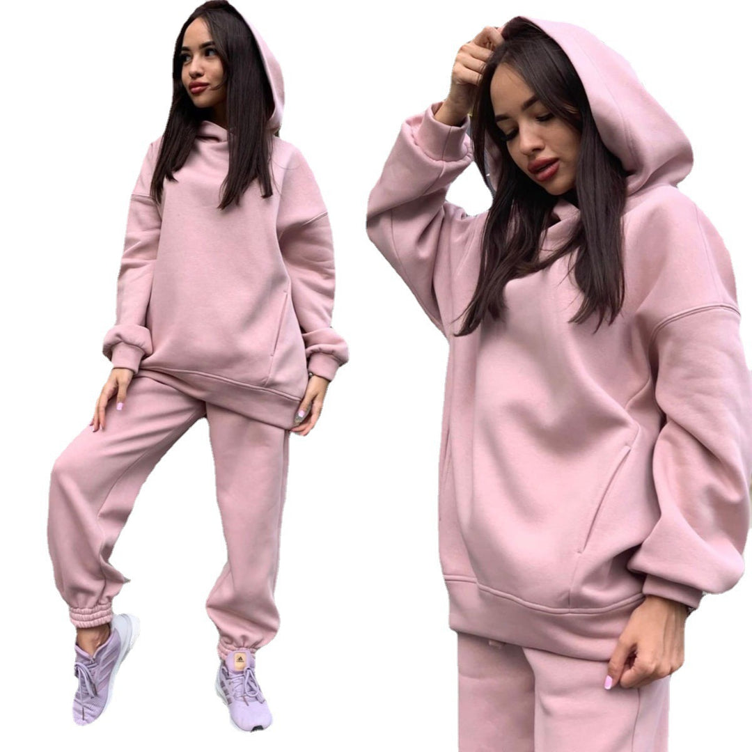 Damen Sportliches Hoodie- und Jogginghosen-Set im lässigen Design mit Kapuze Heidi-Mode