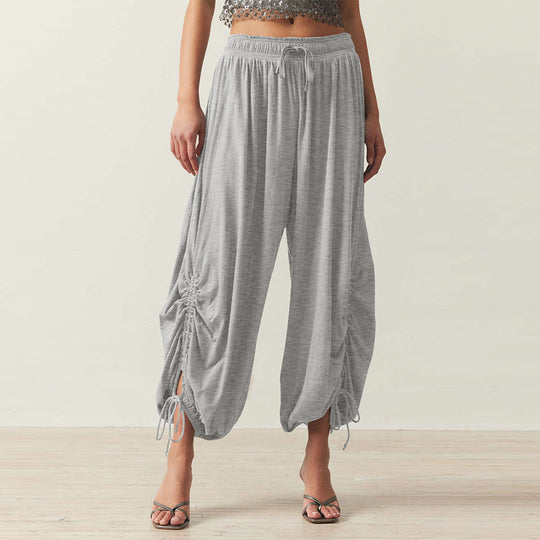 Damen Bequeme Haremshose mit raffinierten Rüschendetails Heidi-Mode
