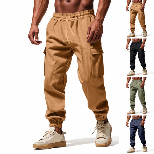 Herren Cargo-Hose mit elastischem Bund und praktischen Seitentaschen Heidi-Mode