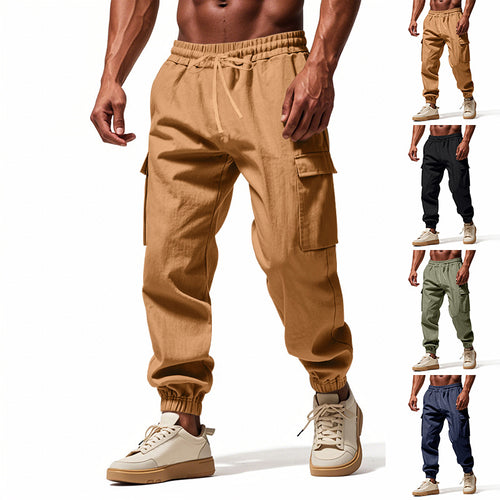 Herren Cargo-Hose mit elastischem Bund und praktischen Seitentaschen Heidi-Mode
