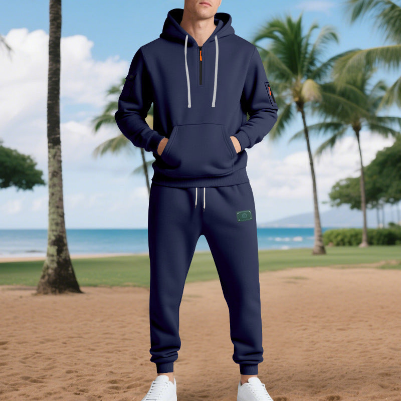 Herren Sportliches Hoodie- und Jogginganzug-Set mit atmungsaktiven Eigenschaften und praktischen Taschen Heidi-Mode