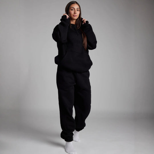 Damen entspannender Hoodie mit integrierter Schlafaugenmaske Heidi-Mode