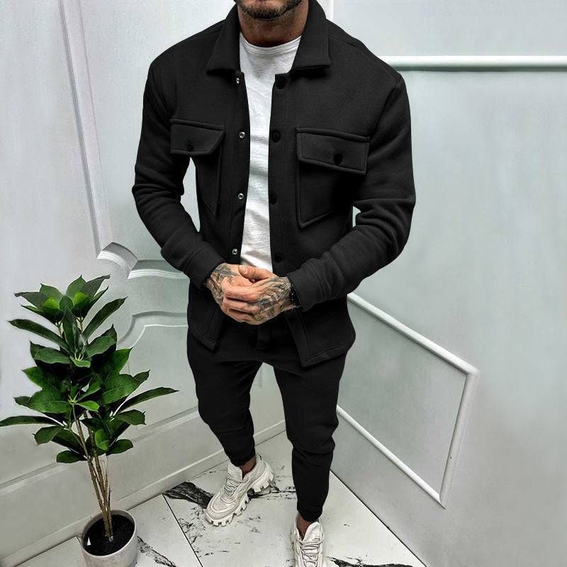 Herren Sportliches Freizeit-Set im lässigen Casual-Look mit funktionalen Taschen Heidi-Mode
