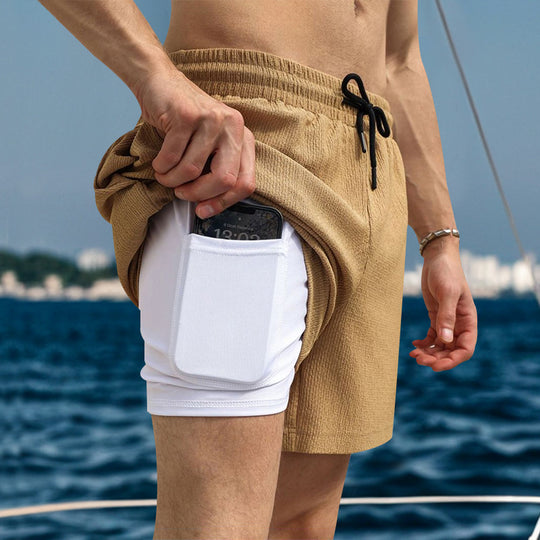 Herren Shorts aus strapazierfähigem Schnell trocknendem Material mit geräumigen Seitentaschen Heidi-Mode