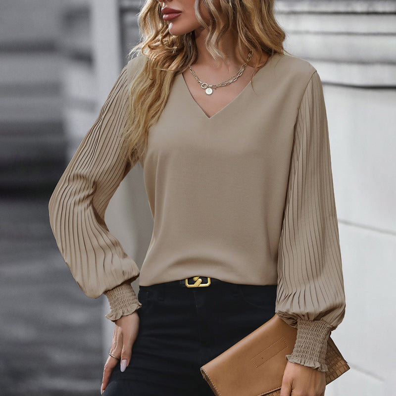 Damen Elegantes Blusenshirt mit Plisseé-Ärmeln Heidi-Mode
