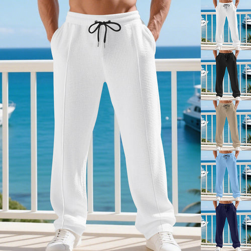 Herren Sportliche Freizeithose mit elastischem Bund und strukturiertem Gewebe Heidi-Mode