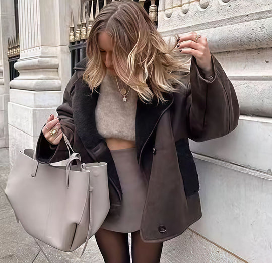 Damen elegante Oversized-Jacke mit weichem Futter und raffinierter Struktur Heidi-Mode